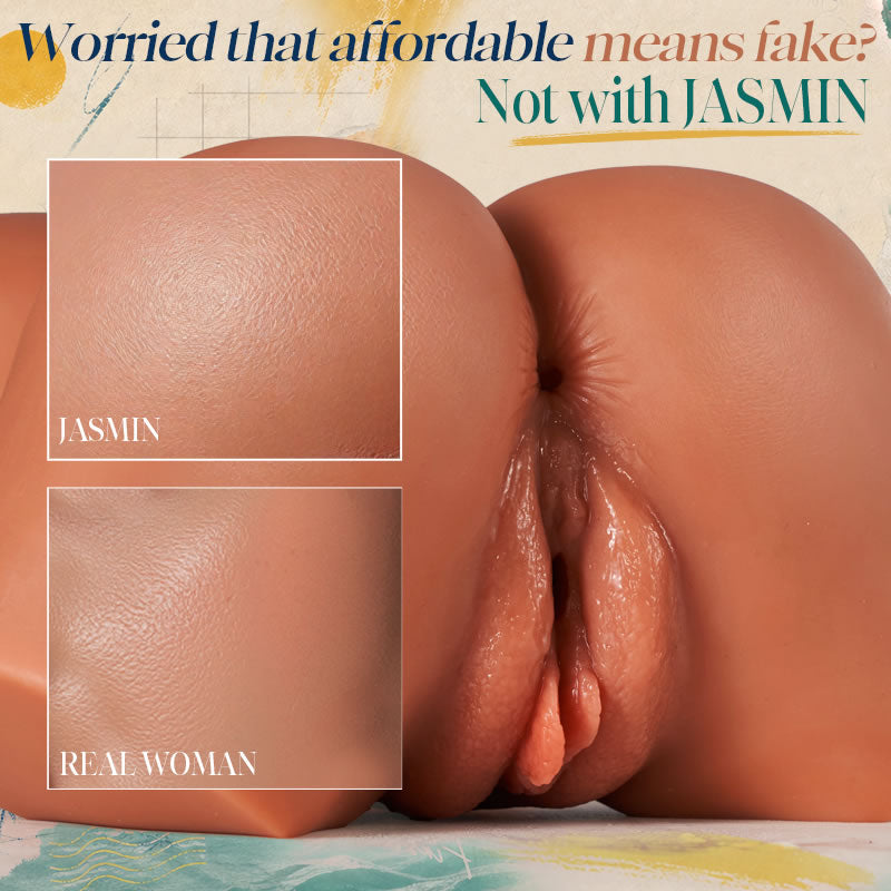 JASMIN - 5.5lbs Dual Tight & Teasing Channels Easy Grip & Storage Petite Sunny Fitness Girl Realistic Torso Male Masturbator