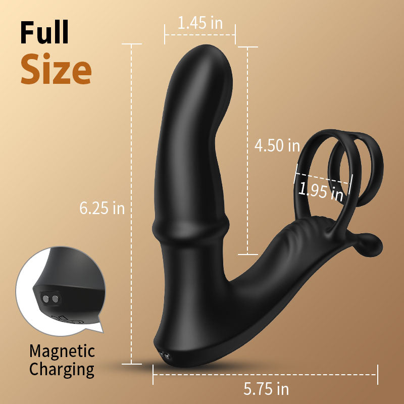 Cyclone - Thrusting Prostate Massager With Double Cock Rings