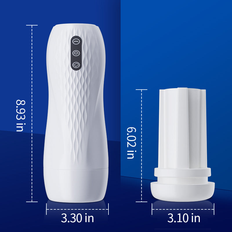 Acmejoy - 语音发声男性自慰器，带加热底座，5吸吮10振动