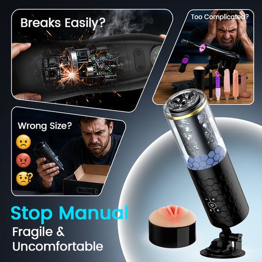 STORM -  Intense Thrusting & Spinning Hands-Free 6.10 Inches Depth Masturbator