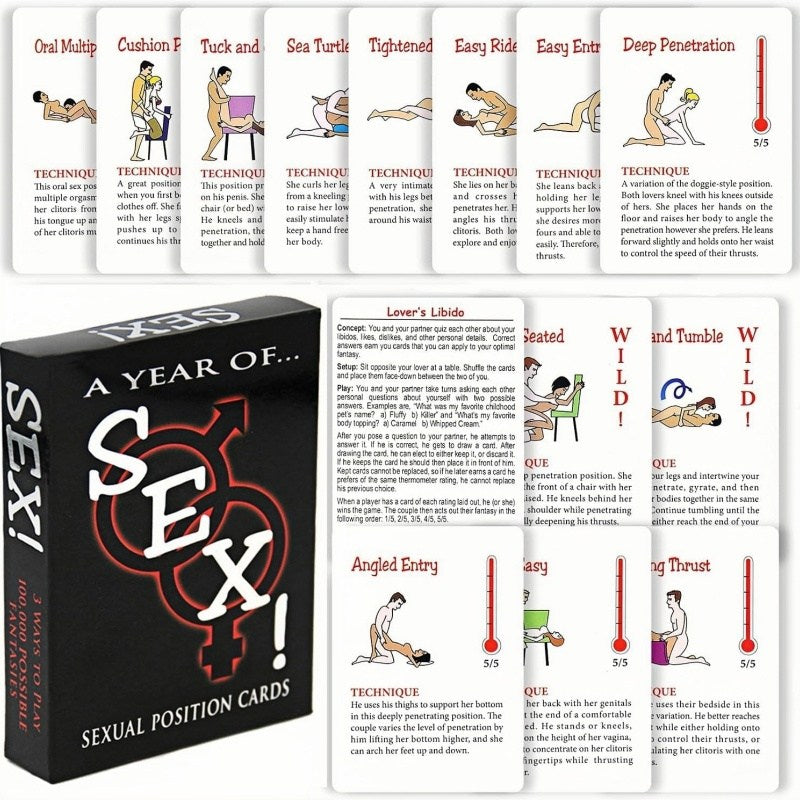 Acmejoy- Sex Game Position Cards Bedroom Battle Cards Date-Night Fun Couple Poker Games Improve Relationship