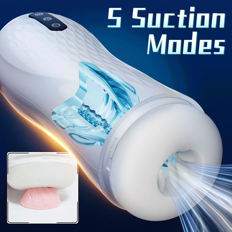 Acmejoy - Language Voice Male Stroker Masturbator With Heated Base, 5 Suction 10 Vibration
