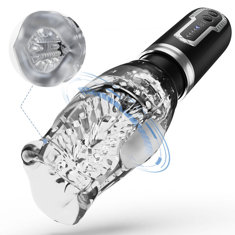 【Legs-Shaking】Amber - 5 Telescopic and Rotational 7 Vibration Realistic Lip and Mouth Touch Handheld Masturbator