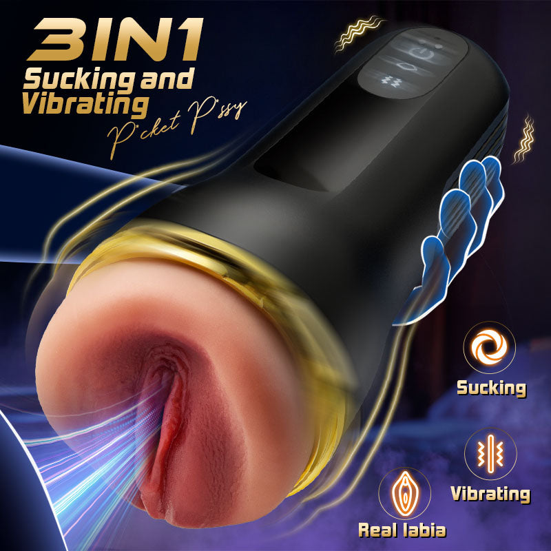 【Best for MILF's Labia】Captain - 10 Vibrating Sucking Deep Throat Male Stroker