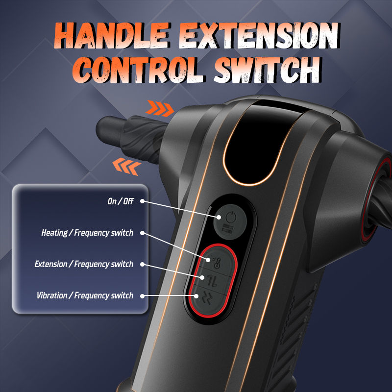 【Automatic Handle】 Motopulse - 2 heating modes, 9-frequency telescopic vibration, Handle adjustment, Male Stroker
