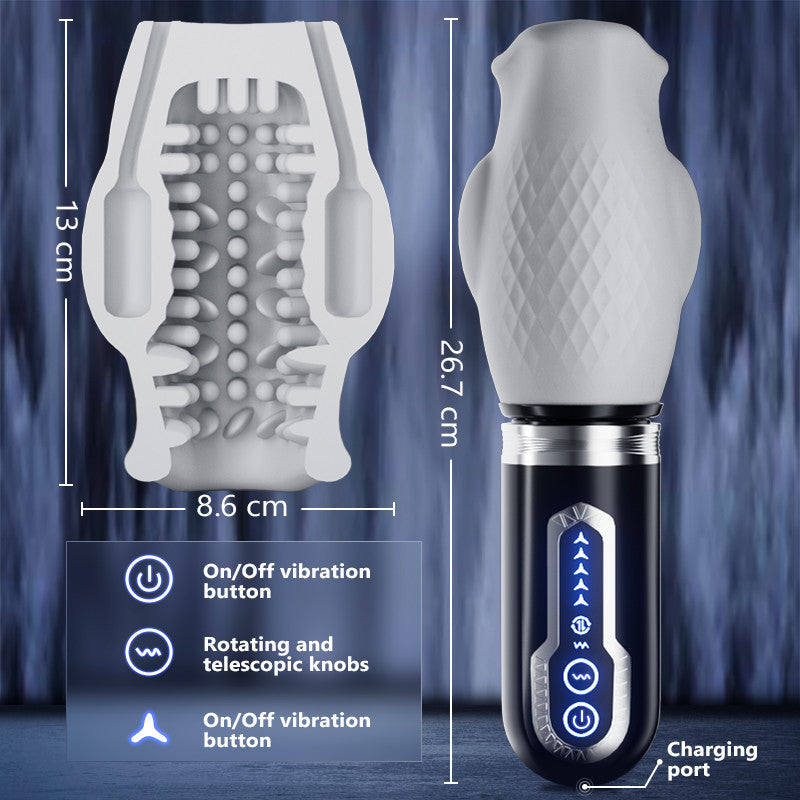 Tornado 2.0 - Dual Motor Oralsex Analog Male Stroker 7 Vibrations 5 Retractions 5 Rotations