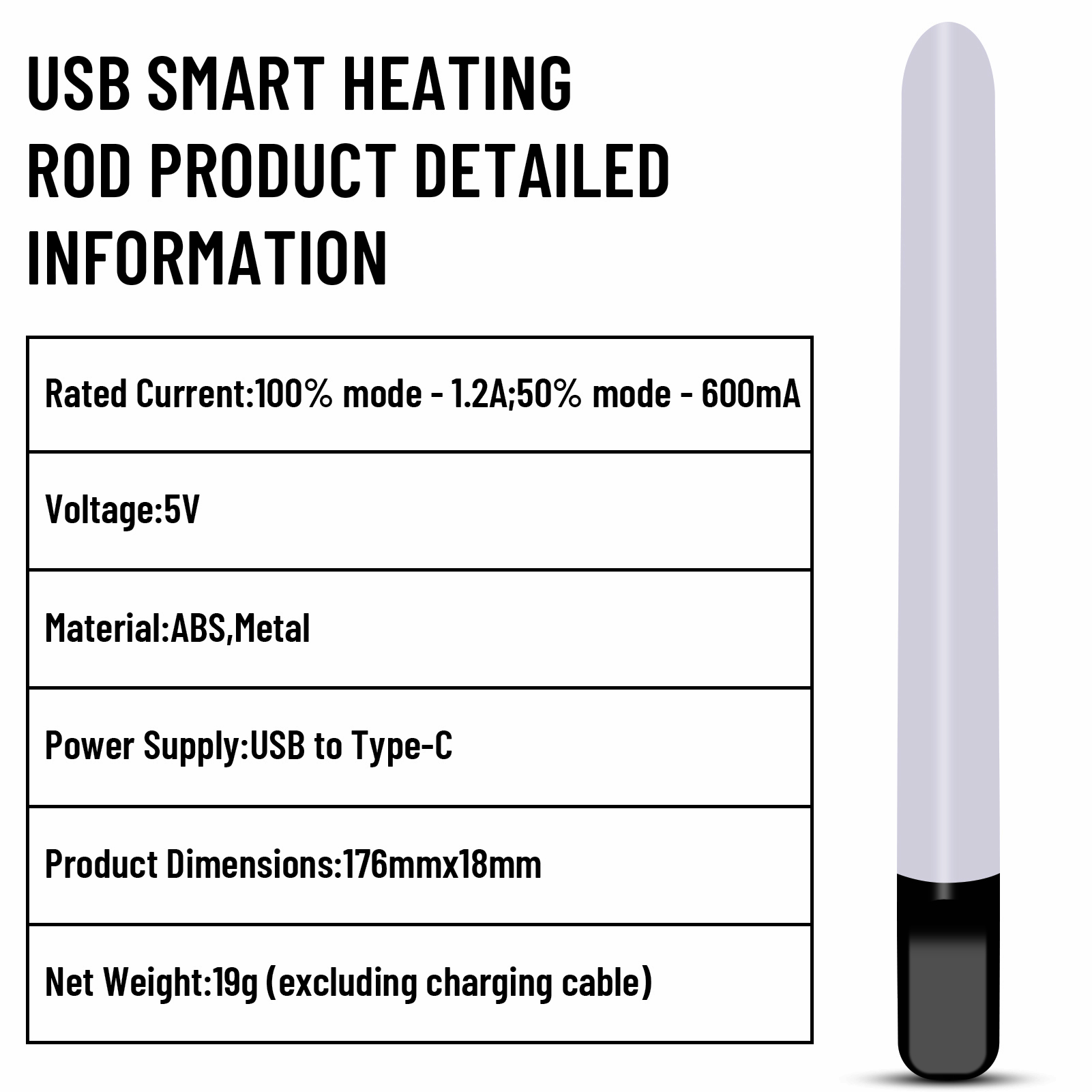 Acmejoy - Heating Rod for Toys with 45°C Smart Temperature Control