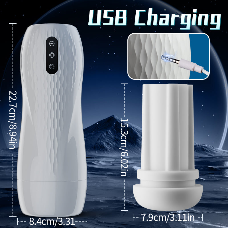Acmejoy - Language Voice Male Stroker Masturbator With Heated Base, 5 Suction 10 Vibration