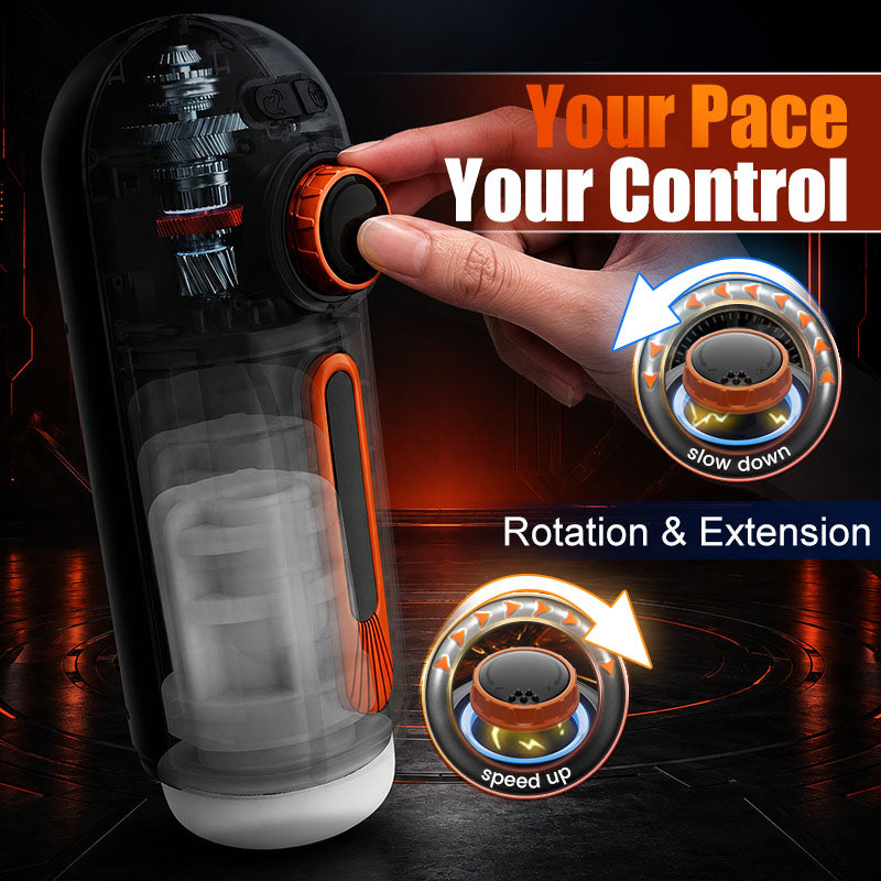 Alien - 6 IN 1 10 Vibration Modes & Thrusting,with 4 Suction Levels Masturbation Cup & 104°F Heating