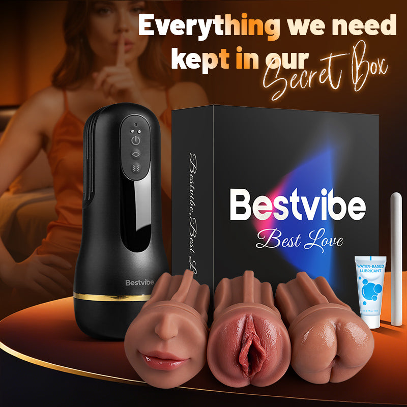 【$10 Off — Only 3 Days!】Bestvibe Pro - 3 Replaceable Sleeves 3 Unique Pleasure Male Masturbator 5 Suction & 10 Vibration Modes