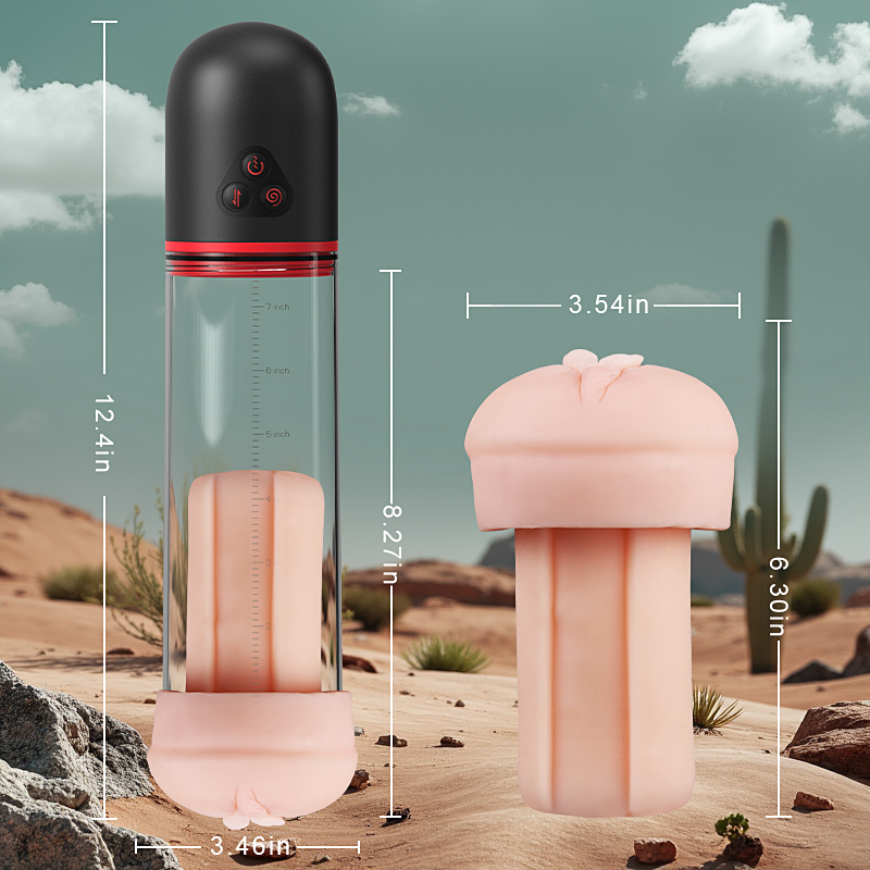 Acmejoy S-HANDE Pussy-Shaped Sleeve 3 Sucking 9 Vibrating Male Enlargement Pumps