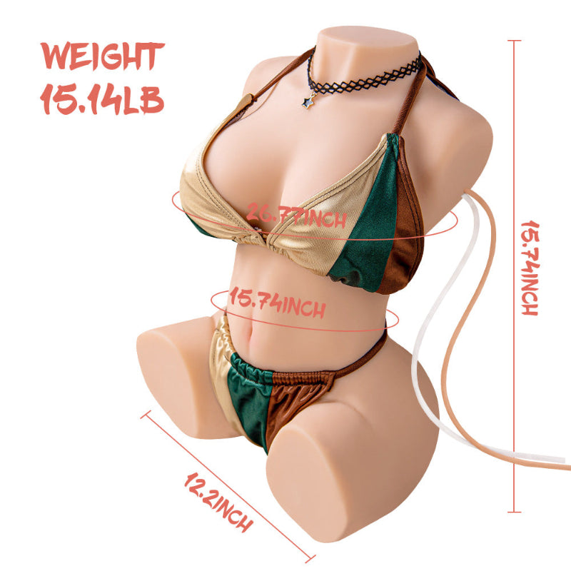 Jessie - 15.14lbs Sucking Vibrating Sex Torso love doll