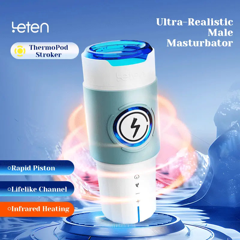 Leten - ThermoPod Pro - Infrared Heated Thrusting Male Masturbator 550 Thrusts/min Automatic  Realistic Warming Stroker